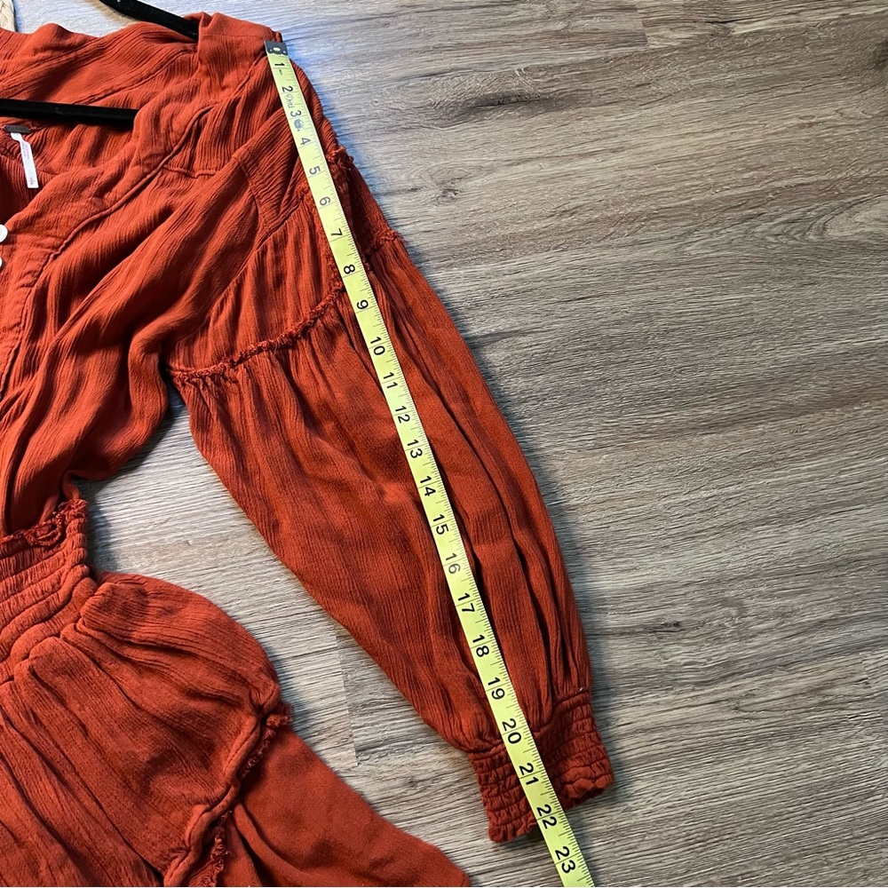 FREE PEOPLE The Romy Mini Dress Fire Chestnut - Picture 6 of 9
